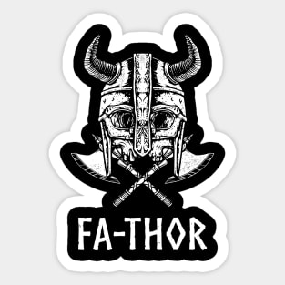 Fa-Thor Nordic Viking Skull Father Papa Dad Sticker